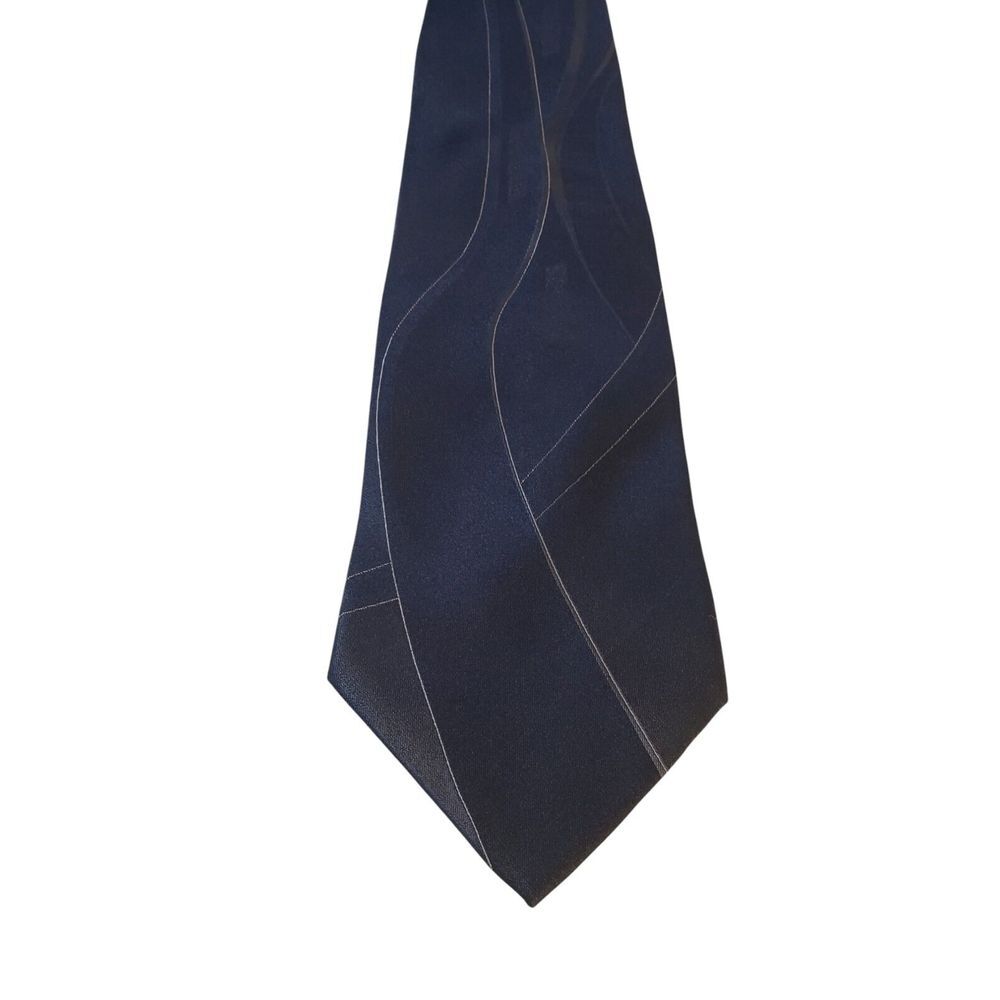 J Ferrar Neck Tie Mens Navy Abstract Silk Business Church Suit Power Staple